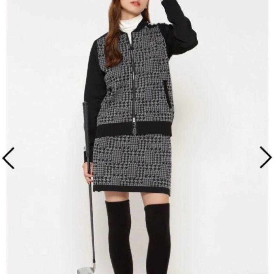 マスターバニー14G 天竺度詰めジャガード千鳥柄スカート黒×グレーサイズ1