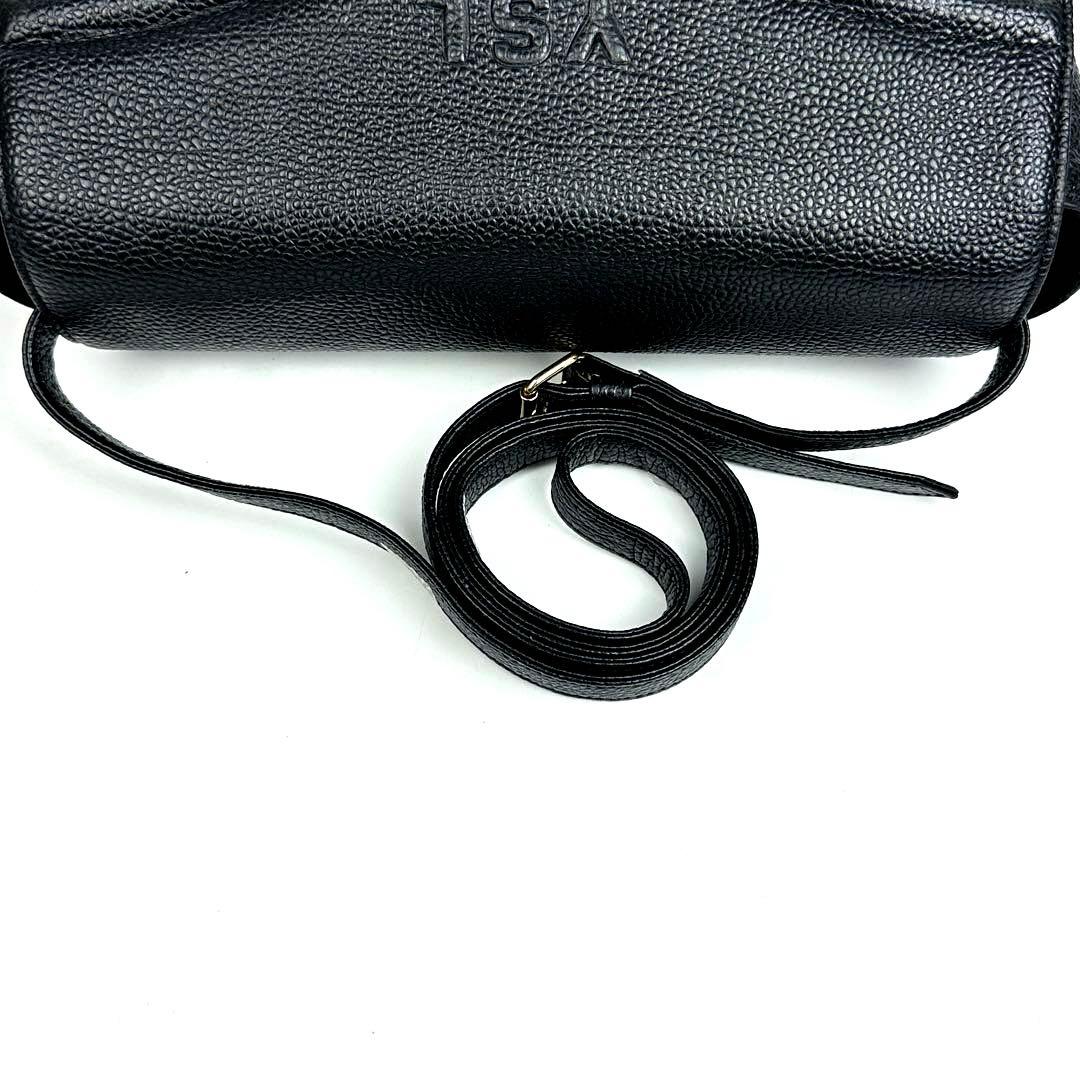 美品■イヴサンローラン　ショルダーバッグ　2way　YSL　エンボス　レザー　黒