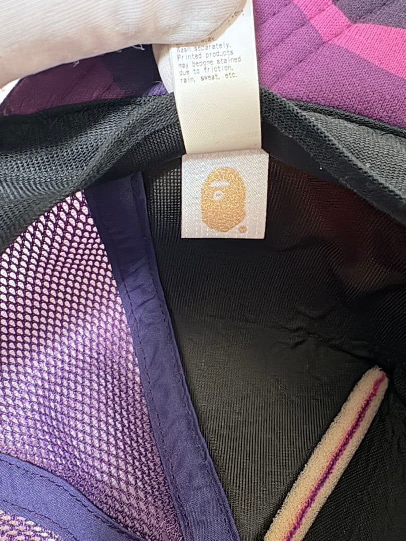 A・BATHING APE 紫迷彩 キャップ