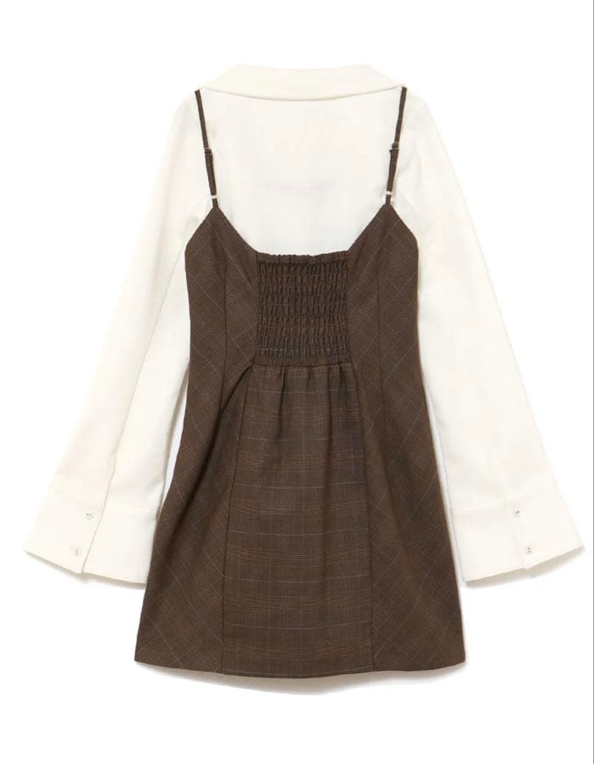 【新品未使用】ANDMARY レイヤードチェックワンピース