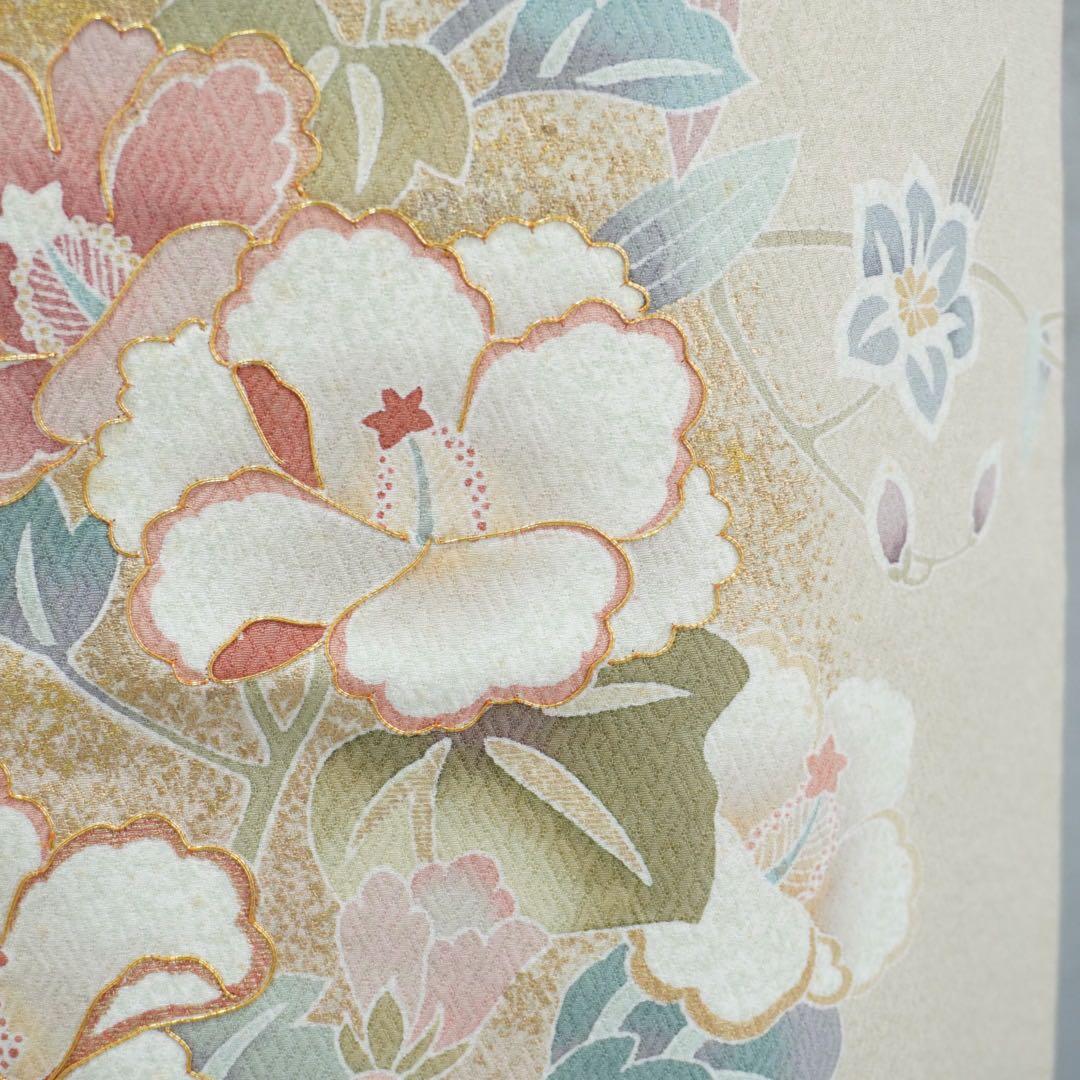 訪問着フルセット　263正絹　入学式　お宮参り【訪問着、袋帯、帯締め、帯揚げ】