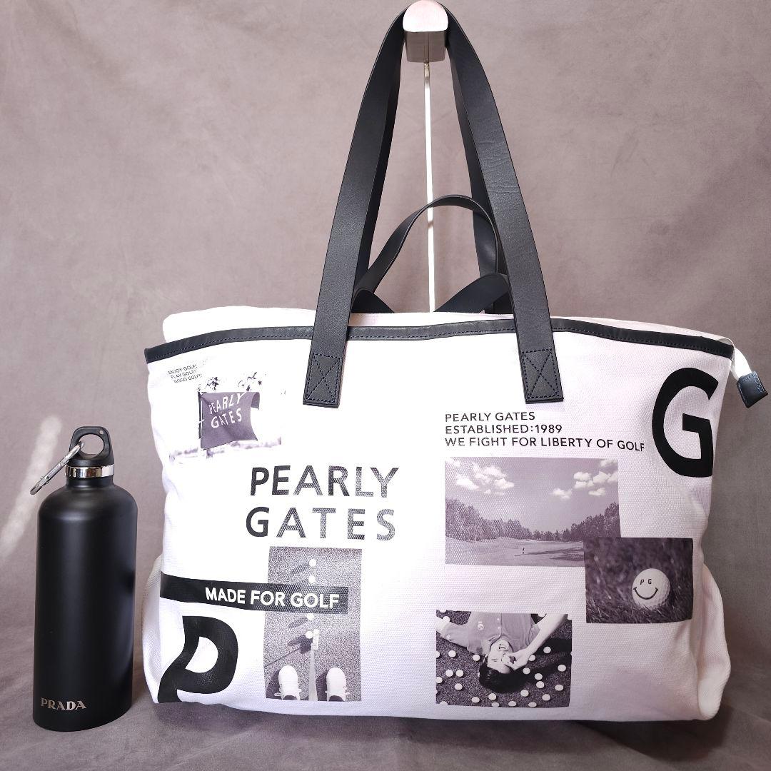パーリーゲイツ】2022年ロゴネーム×モノクロ ゴルフロッカーバッグ ポーチ付き