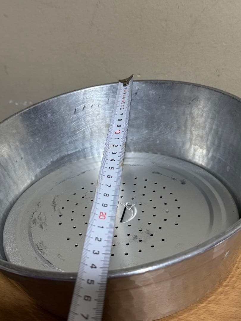 茂作製　アルミ製両手鍋 ハンマー仕上げ 蒸し器付き