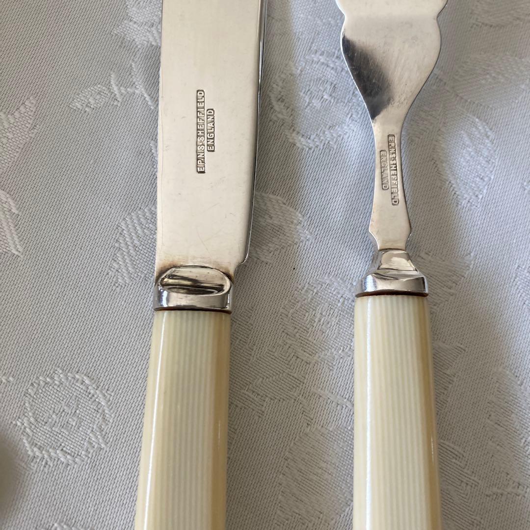 英国アンティーク シルバープレイト　ナイフ& フォークセット