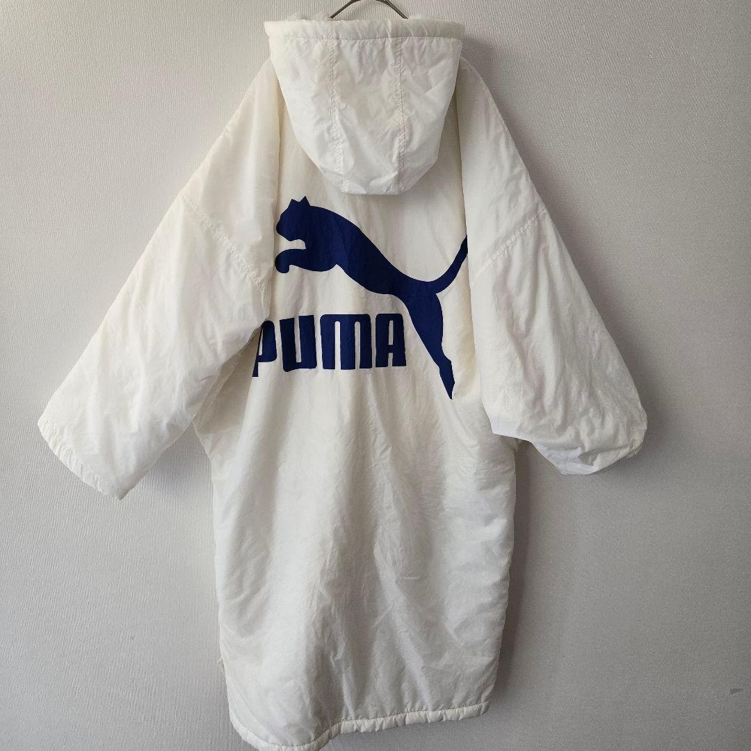 puma プーマ　横浜フリューゲルス ベンチコート 白 Ｌ ヴィンテージ　ロング