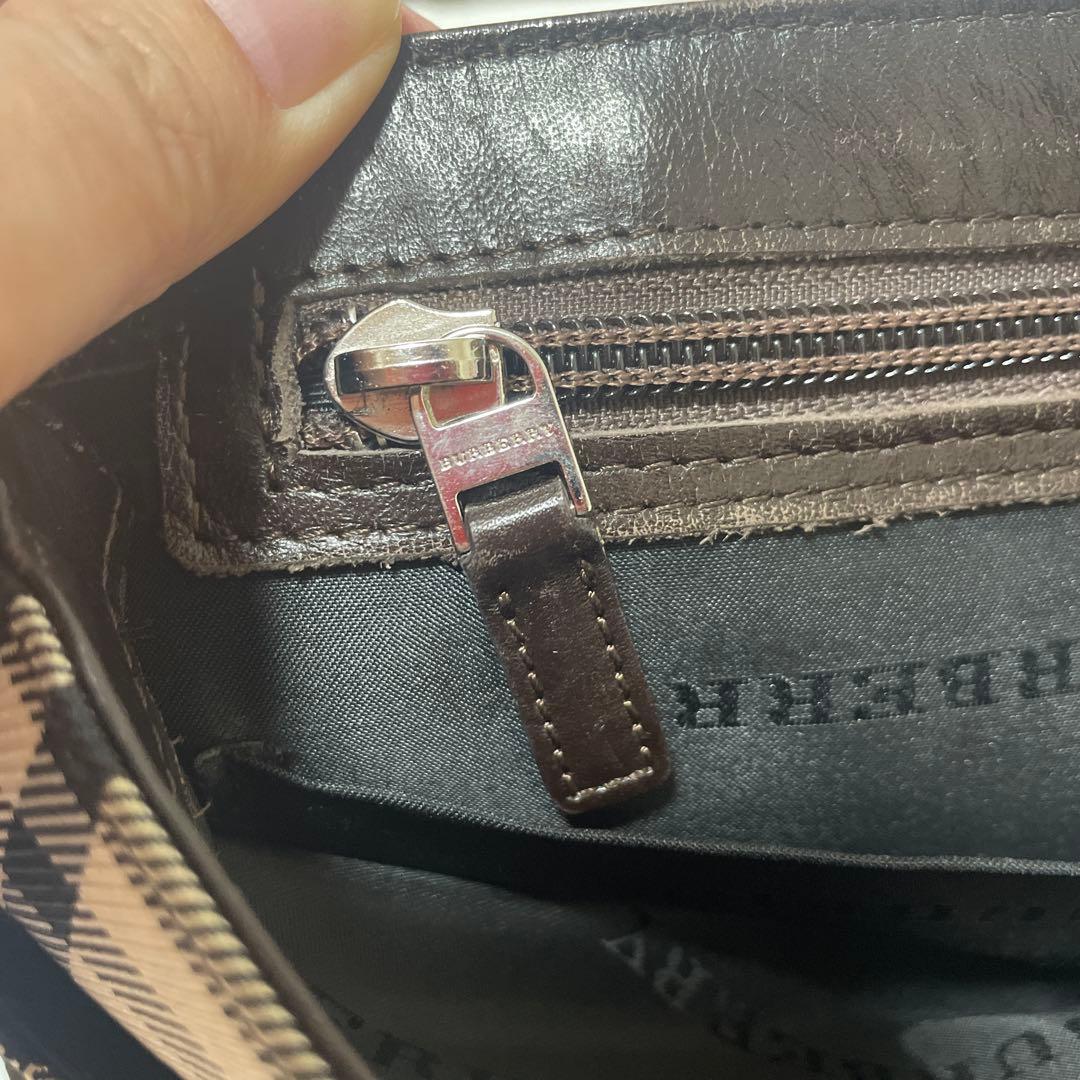 Burberry ショルダーバッグ　ノバチェック　ロゴプレート　キャンバス