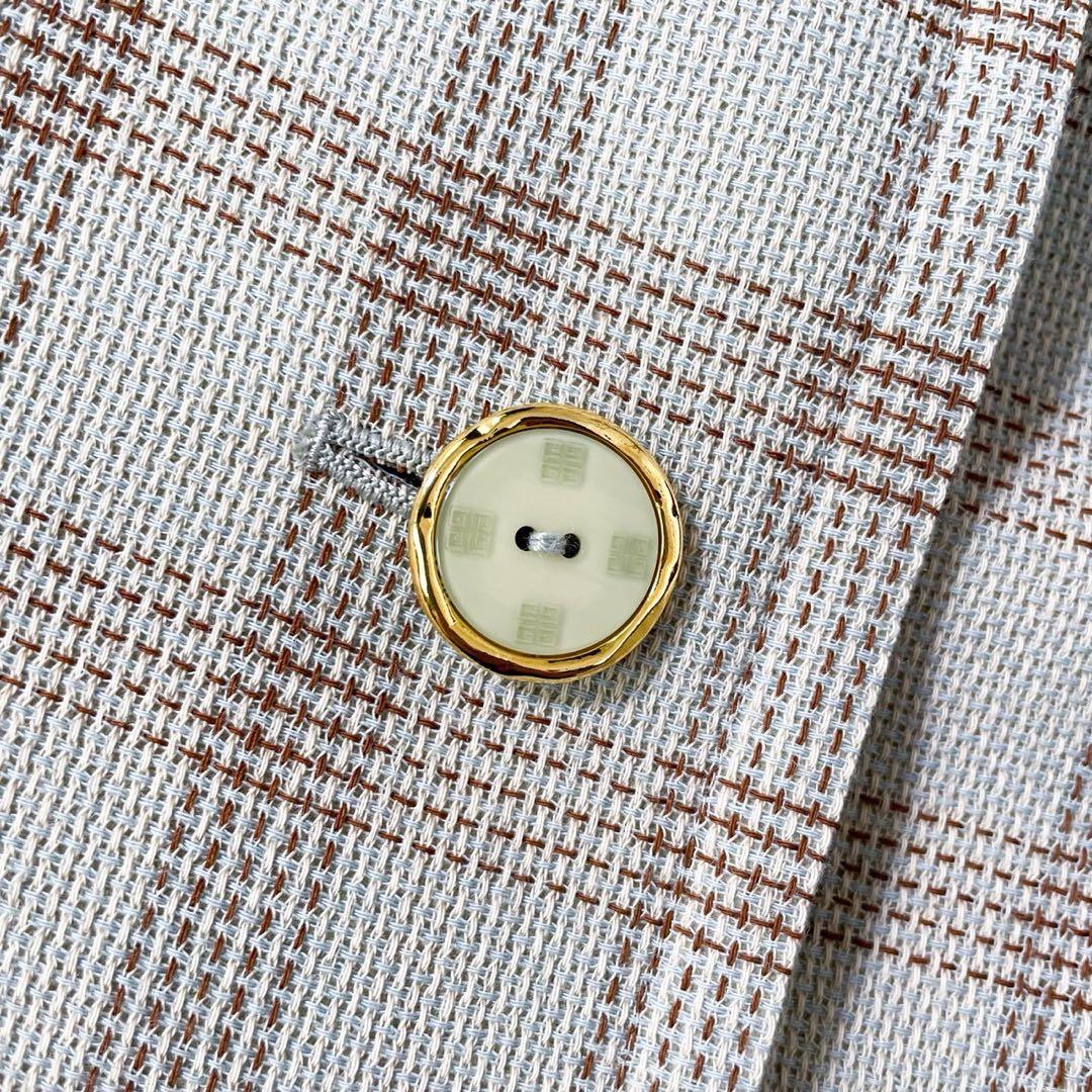 GIVENCHY ジバンシー ノーカラージャケット グレンチェック ヴィンテージ