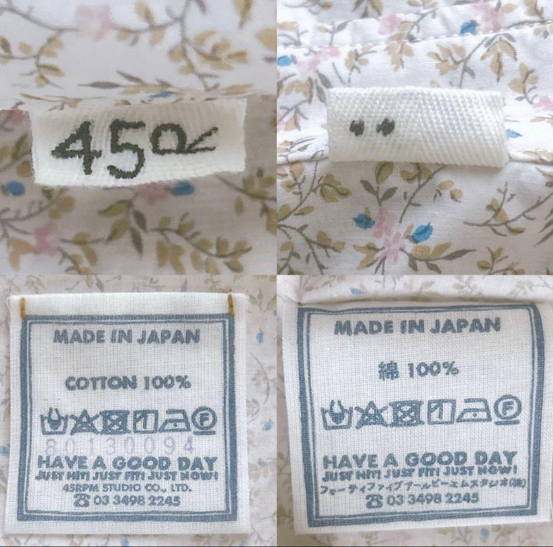 極美品✨45R バチスト小花プリントの908ローファーシャツ R刺繍 5.5万