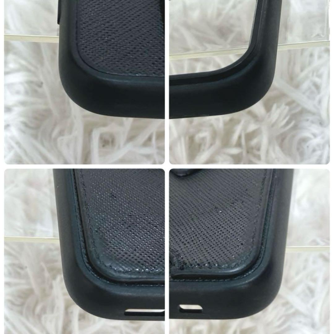 ✨プラダ iPhoneケース 14Pro プロ 三角ロゴ サフィアーノ レザー黒