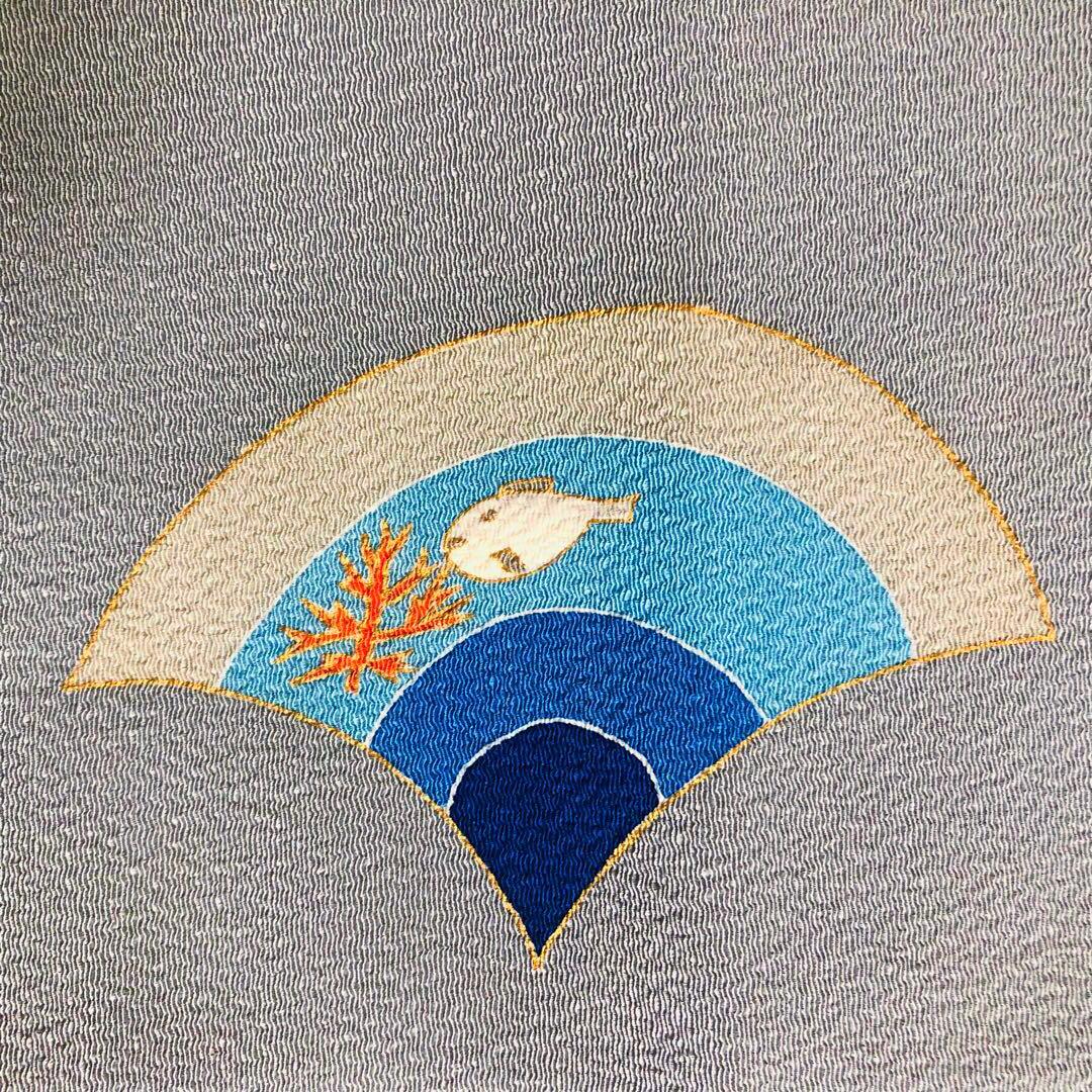 【お値打　長尺】名古屋帯　下村玉廣　昔話　鬼縮緬　帯丈400cm 帯幅31cm