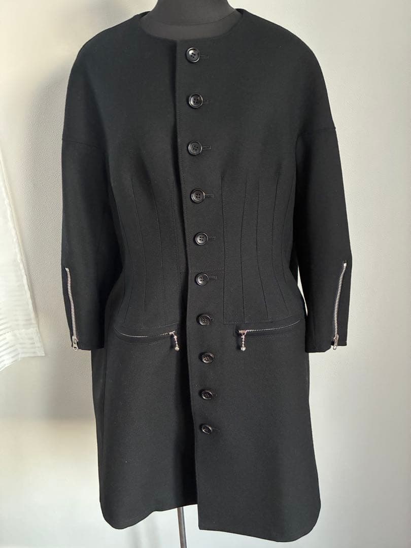 JUNYA WATANABEブラック ノーカラーコートSサイズ