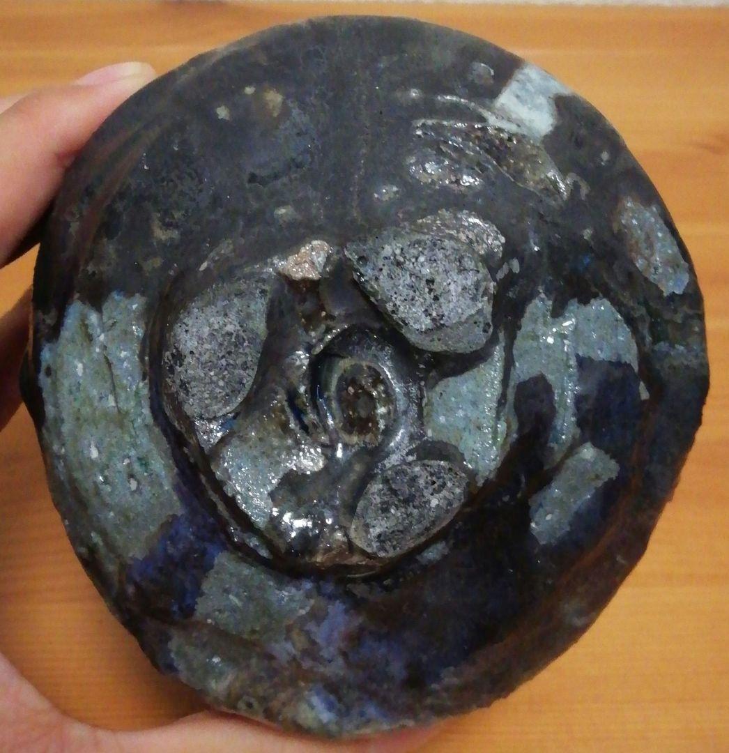 今西公彦作　丹波焼　黒丹波　茶碗　共箱　略歴付　茶道具