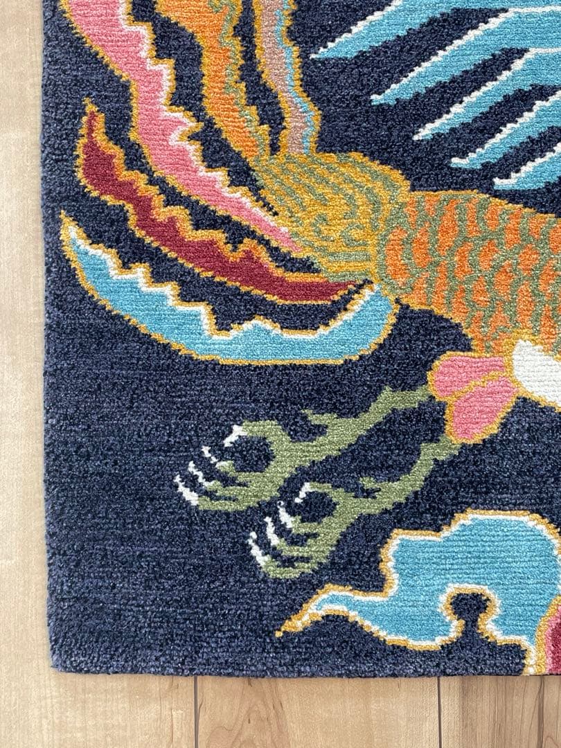 龍と鳳凰　カガマ　norbu lingka ノルブリンカ　チベット絨毯　ドラゴン