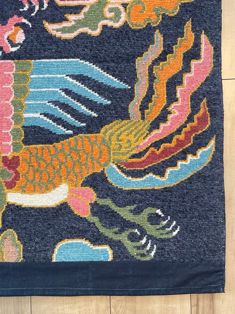 龍と鳳凰　カガマ　norbu lingka ノルブリンカ　チベット絨毯　ドラゴン