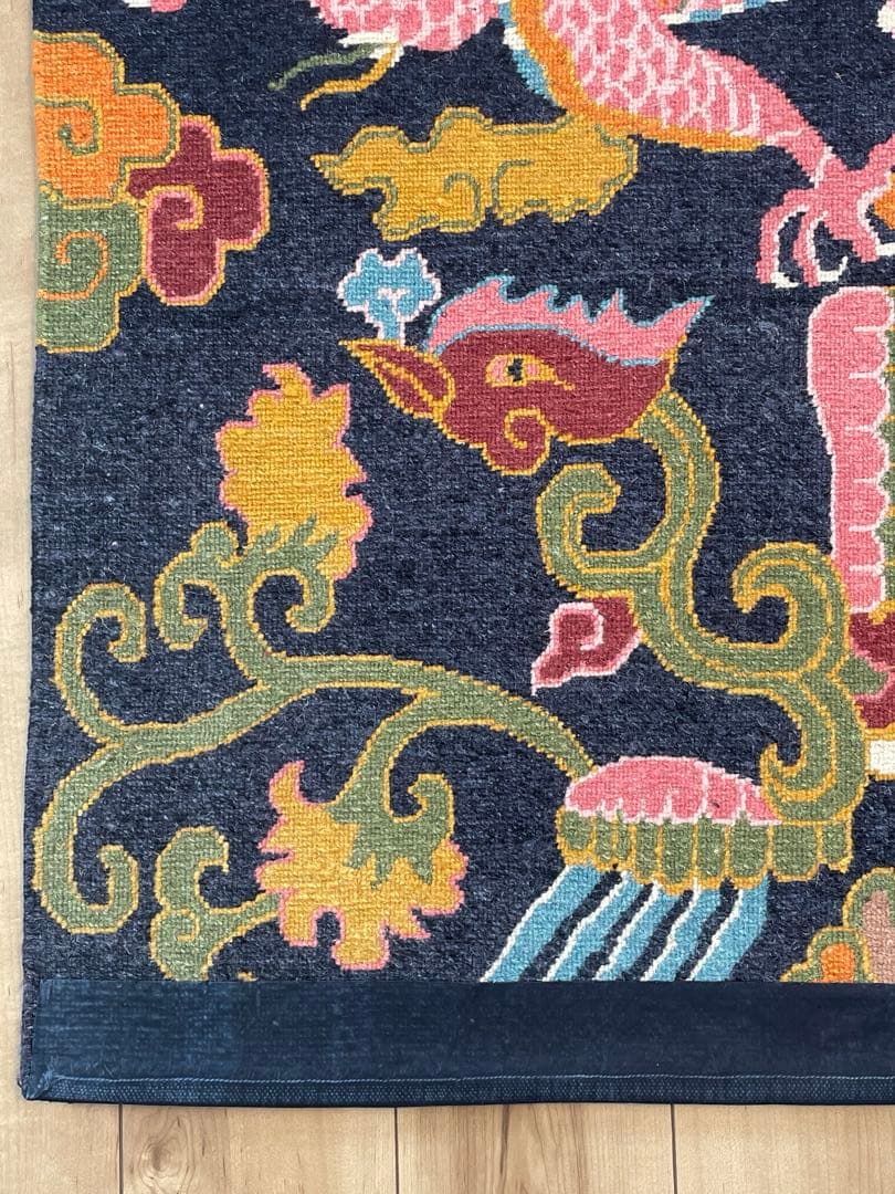 龍と鳳凰　カガマ　norbu lingka ノルブリンカ　チベット絨毯　ドラゴン