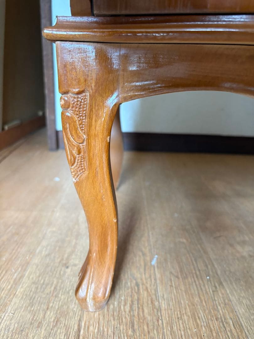 アンティーク イタリア ライディングビューロー 鍵付き 猫脚 象嵌 店舗 什器