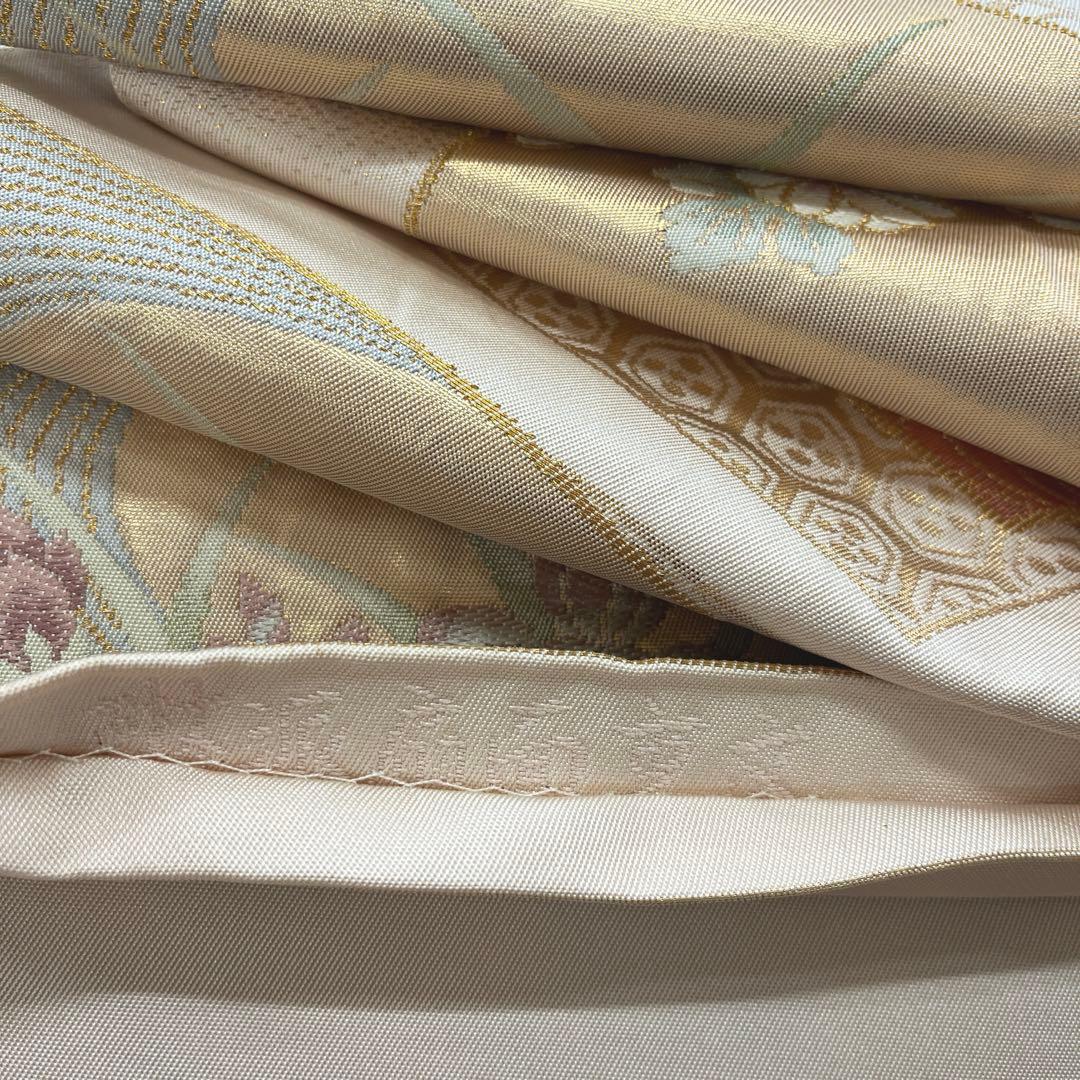 正絹 訪問着 扇面重文(未使用品)袋帯セット【裄69cm】