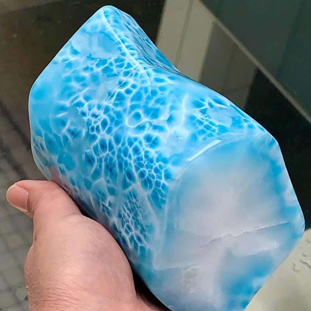 1370g 天然無処理　ラリマー  置物(原石)
