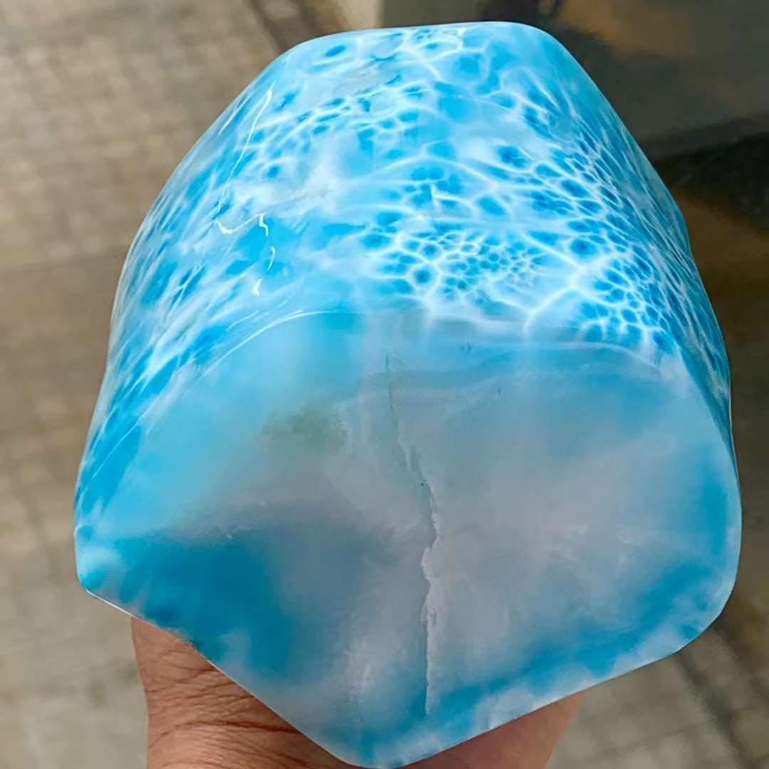 1370g 天然無処理　ラリマー  置物(原石)