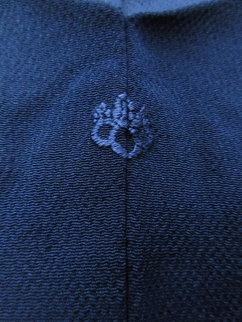 新古品！日本和裁士会＊八丁撚糸＊鉄紺色＊色無地＊着物＊１５７ｃｍ＊裄６６