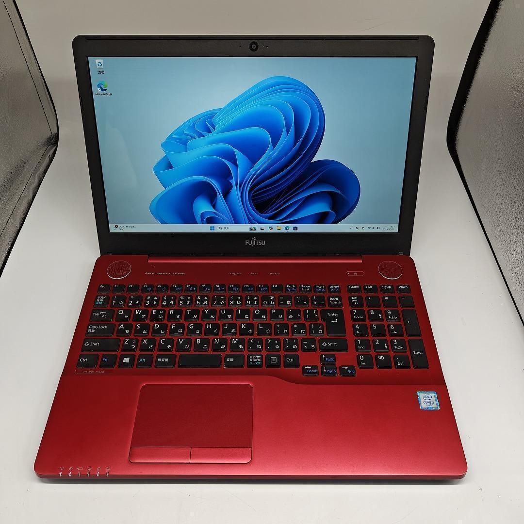 【富士通】AH53 高性能i7 SSD512GB 16GB レッド ノートPC