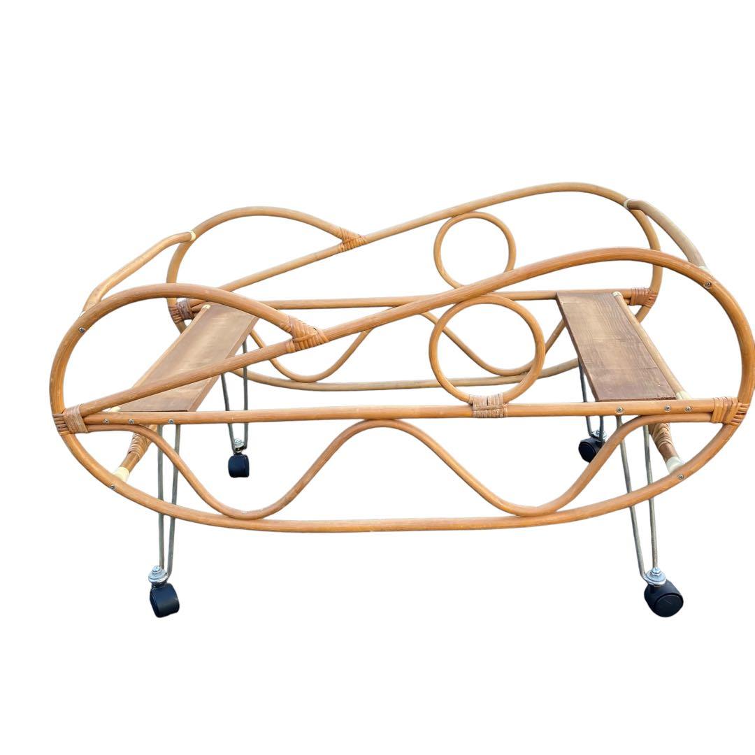 ✨籐かご　ラタン　ゆりかご　キャスター付き　ゆらゆら