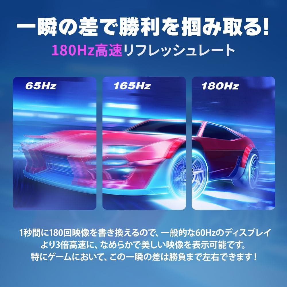 cocopar モニター 27インチ 180Hz HDMI2.0 DP1.4