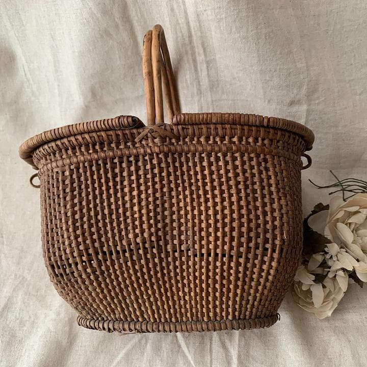 フランスアンティーク　バスケット　プッペンパニエ　大きなかご　ディスプレイ