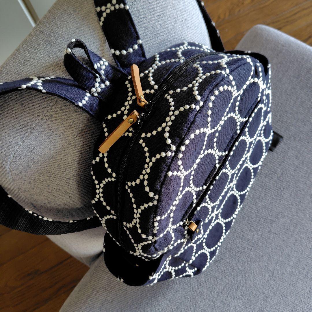 ミナペルホネン両開きリュックハンドメイドバック