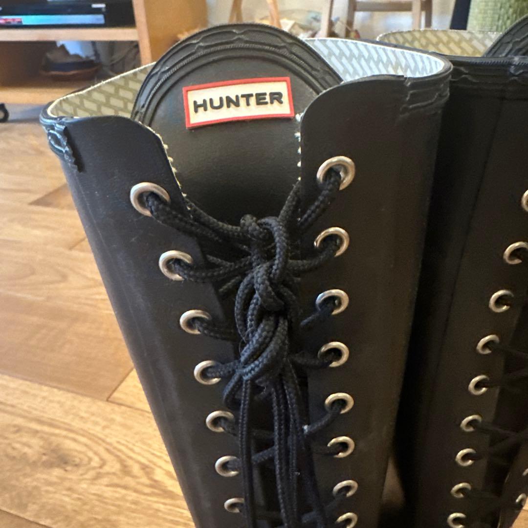 HUNTER ブラック ロングブーツ　UK6サイズ