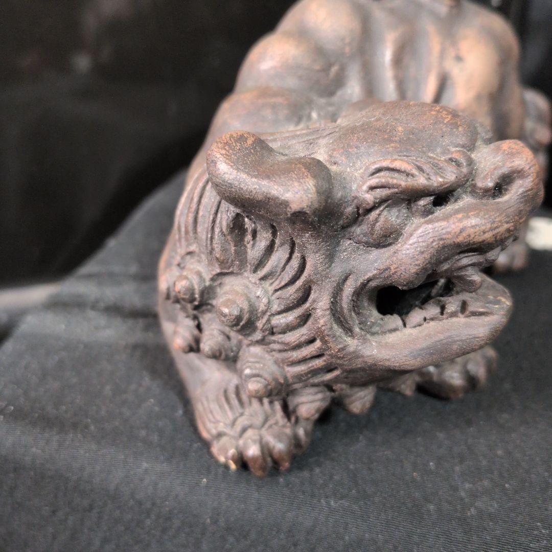 威風堂々★備前焼★狛獅子★獅子★骨董品 縁起物 古美術