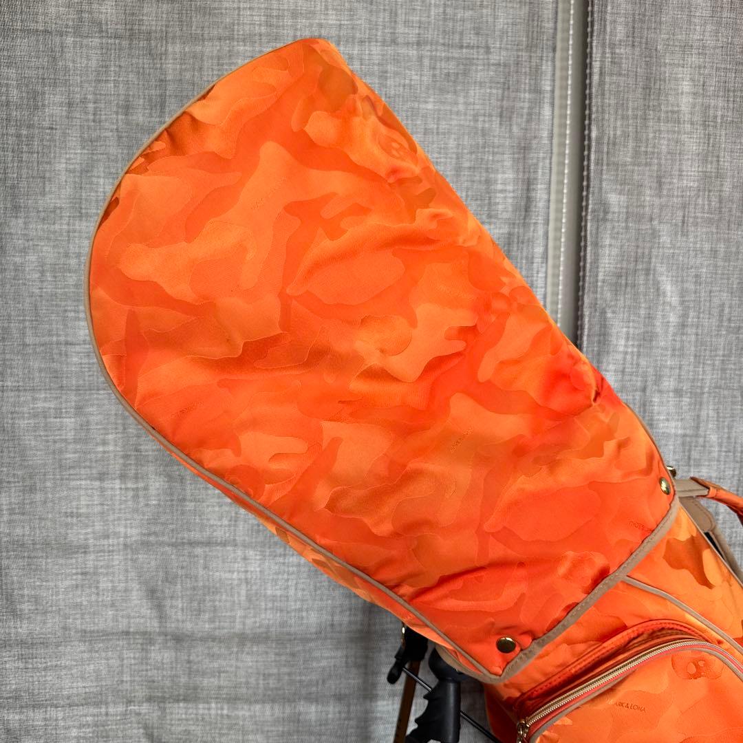 マークアンドロナ 迷彩 カモフラ ゴルフ キャディバッグ オレンジ