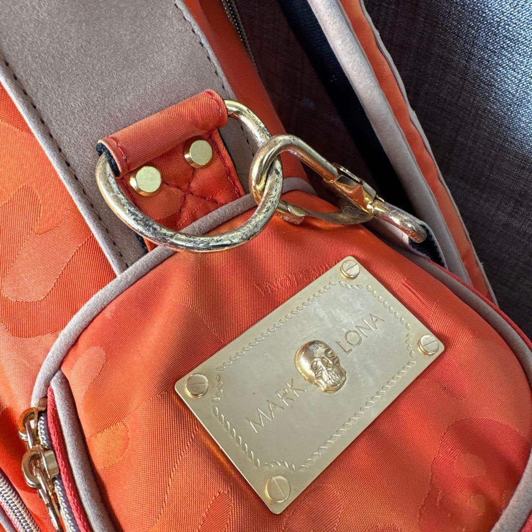 マークアンドロナ 迷彩 カモフラ ゴルフ キャディバッグ オレンジ