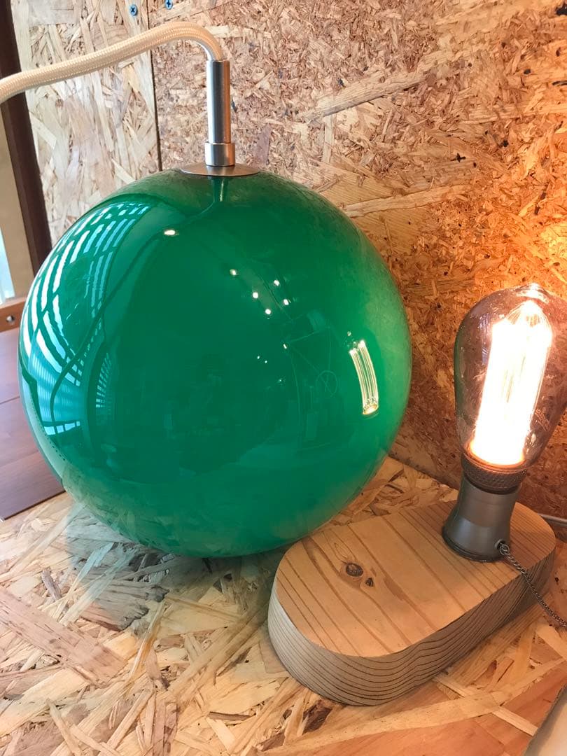 ビンテージ70’sレトロポップ スペースエイジ昭和ランプシェード硝子