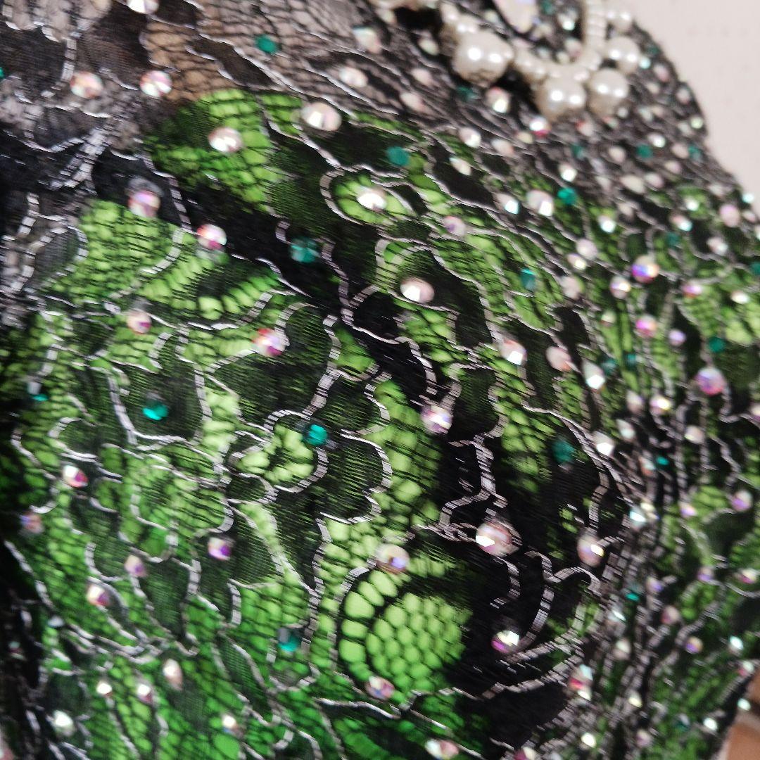 社交ダンス ドレス ネオンイエロー 黒