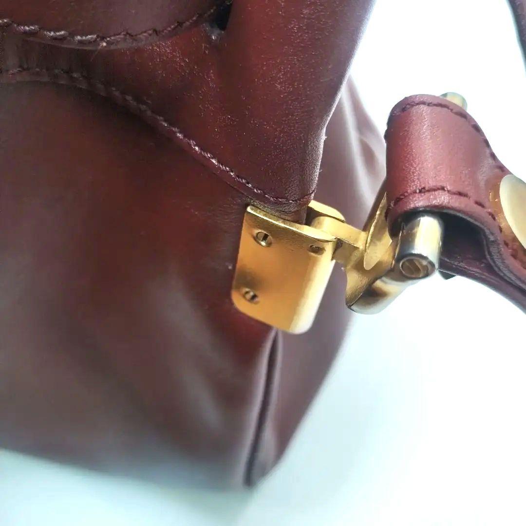 Cartier カルティエ　巾着ショルダーバッグ　マストライン　ボルドー