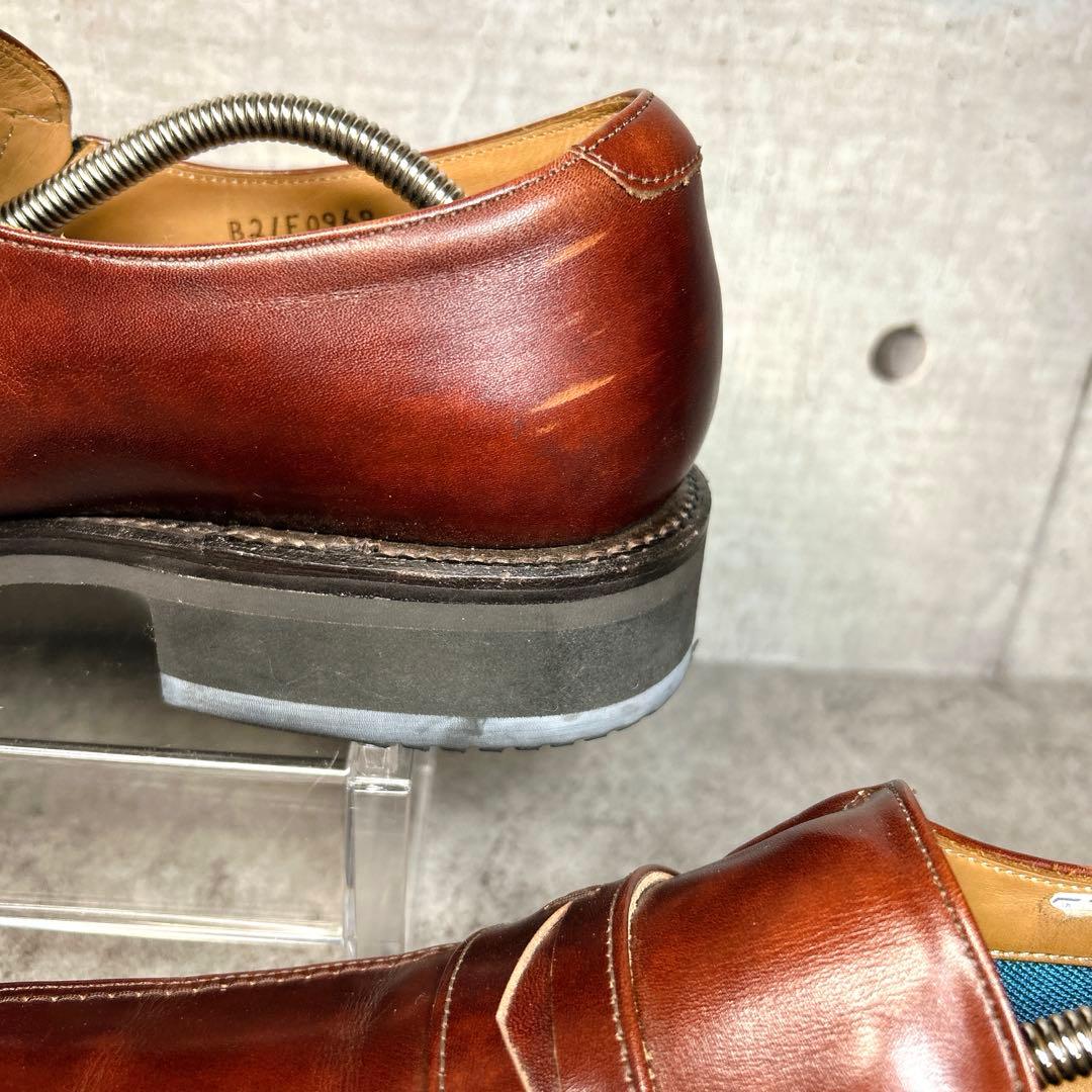 極美品【REGAL】12AL/リーガル ローファー/エアローテーション/革靴/茶