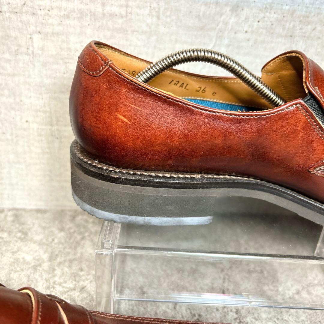 極美品【REGAL】12AL/リーガル ローファー/エアローテーション/革靴/茶