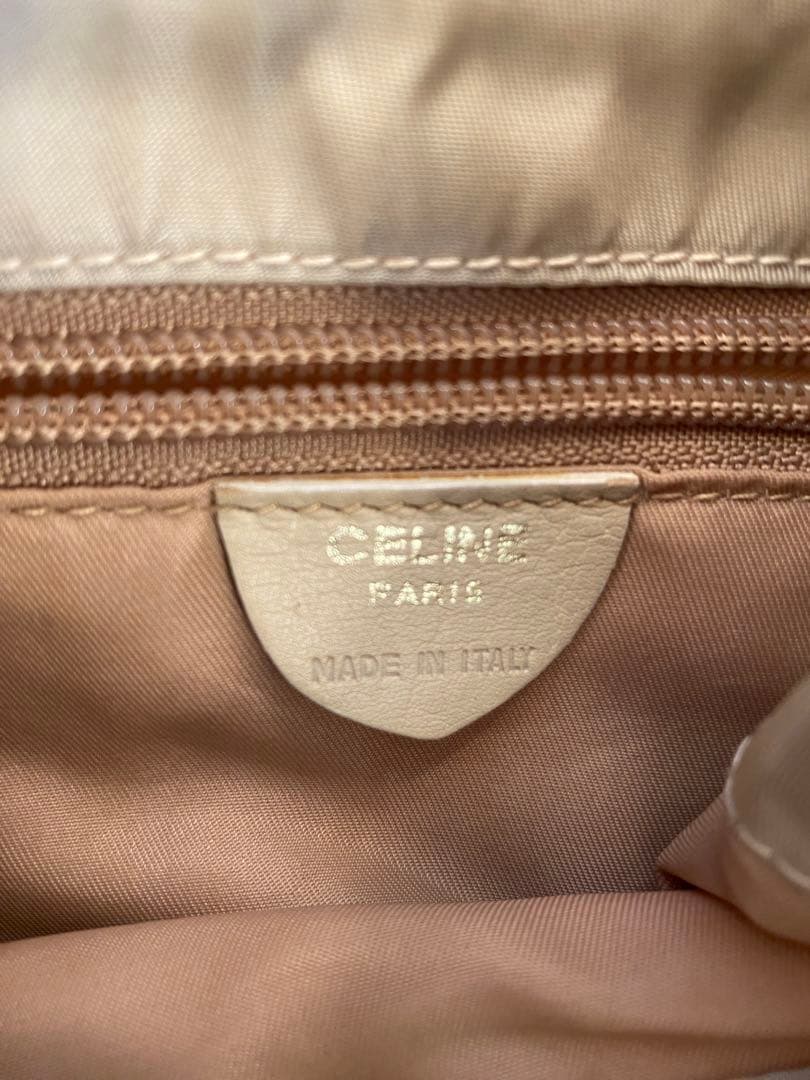 【お値下げ】セリーヌCELINEベージュ ナイロン 巾着型 ショルダーバッグ
