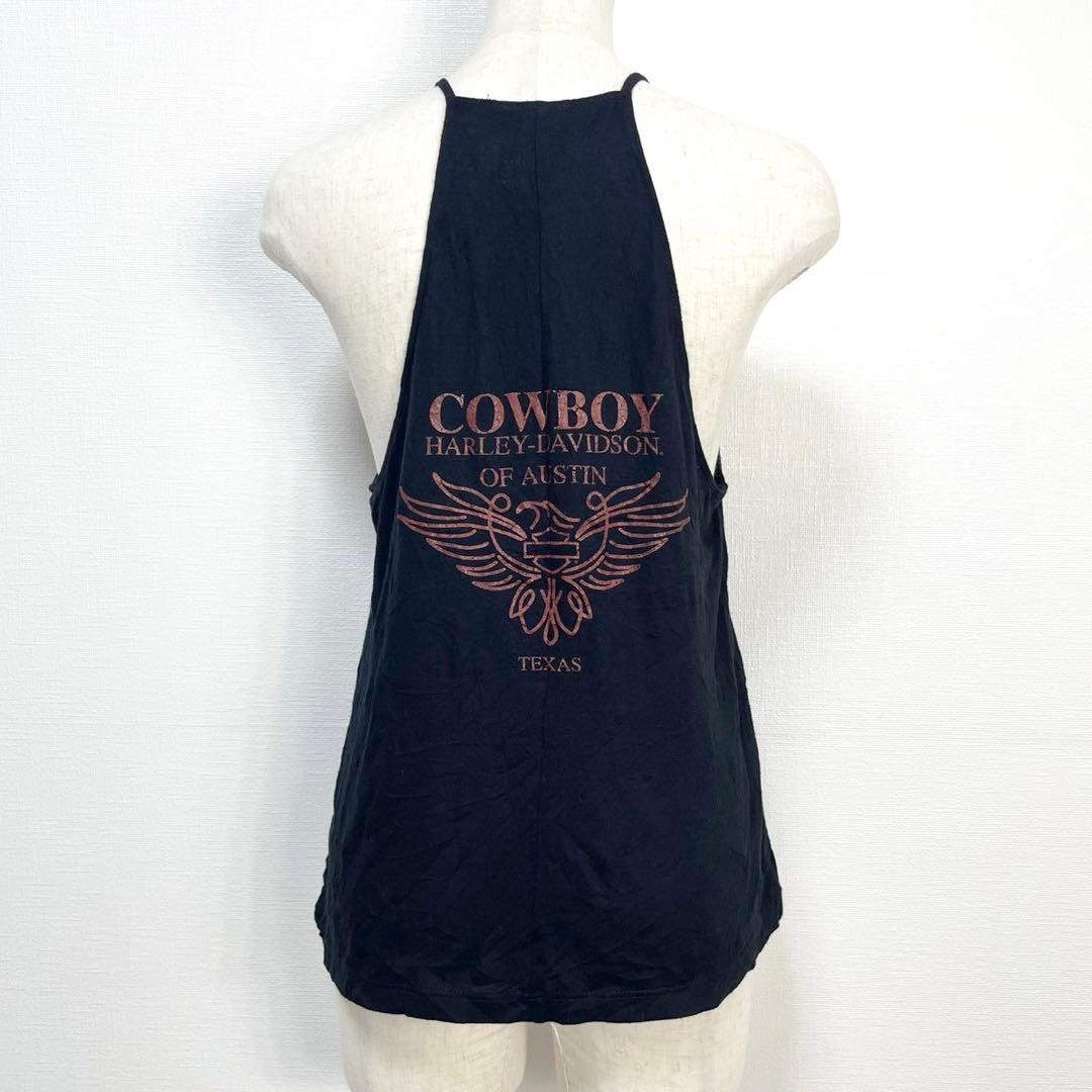 y2k❤️ Harley Davidson スカル ロゴ ホルターネック キャミ