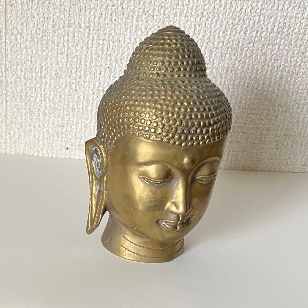 仏頭　骨董品　置物　彫刻　金属工芸品　アンティーク　ビンテージ アート　真鍮