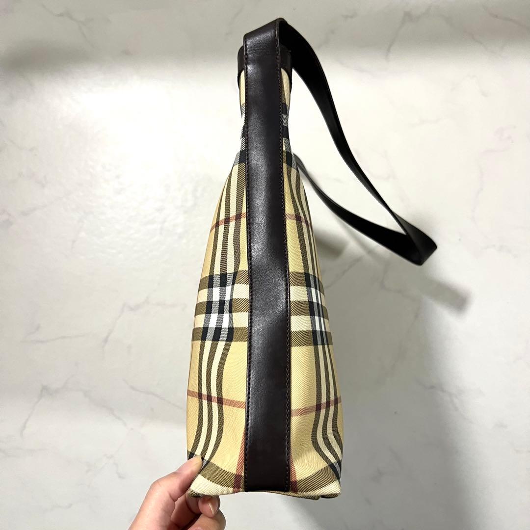 BURBERRY ノバチェック ワンショルダーバッグ トート PVC レザー