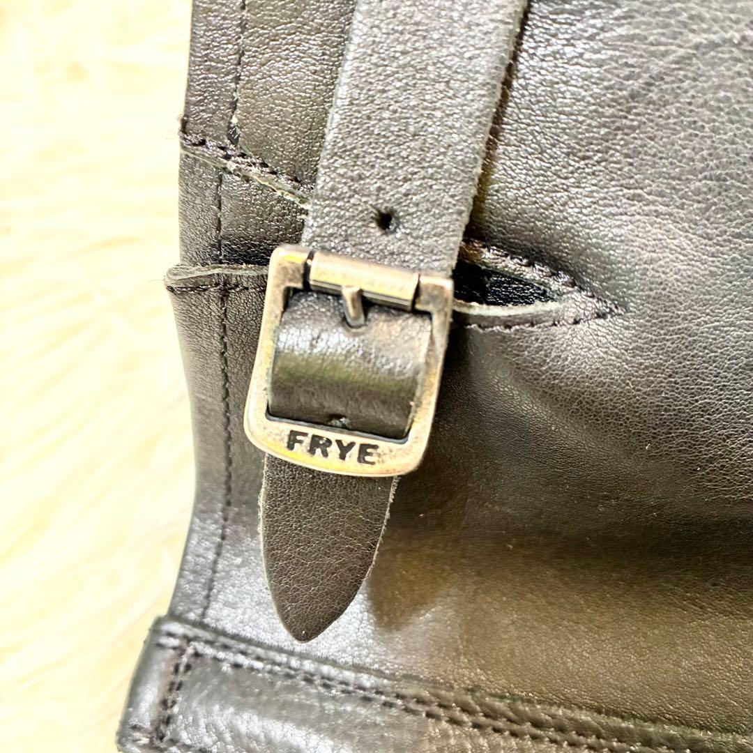 FRYEエンジニアブーツ バックル ブラック ベルト ギミック レザー 25㎝