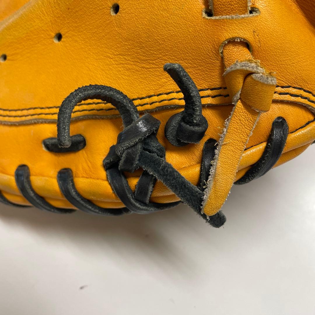 最終値下げ　軟式野球Mizuno Proキャッチャーミット 黄色 レザー