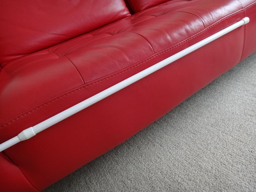 大塚家具 IDC L/S COMFORT 11 革張り 2人掛け 赤ソファ