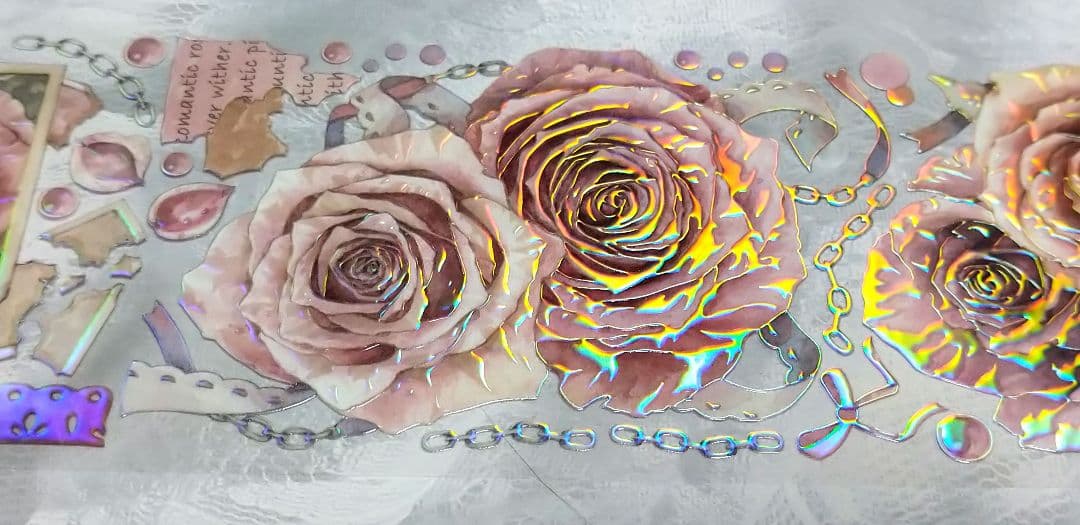 S34＃午夜温柔(炫彩)茶犁工作室切り売り海外装飾マステ薔薇