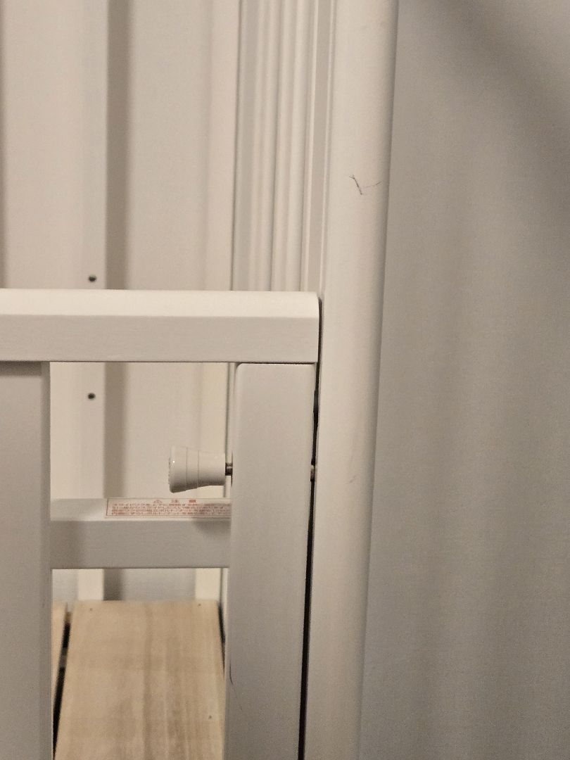 【美品】ベビーベッド　ハイポジションミニベッド アーチ（ホワイト） KATOJI