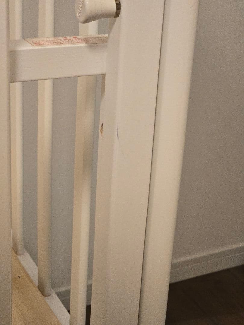 【美品】ベビーベッド　ハイポジションミニベッド アーチ（ホワイト） KATOJI