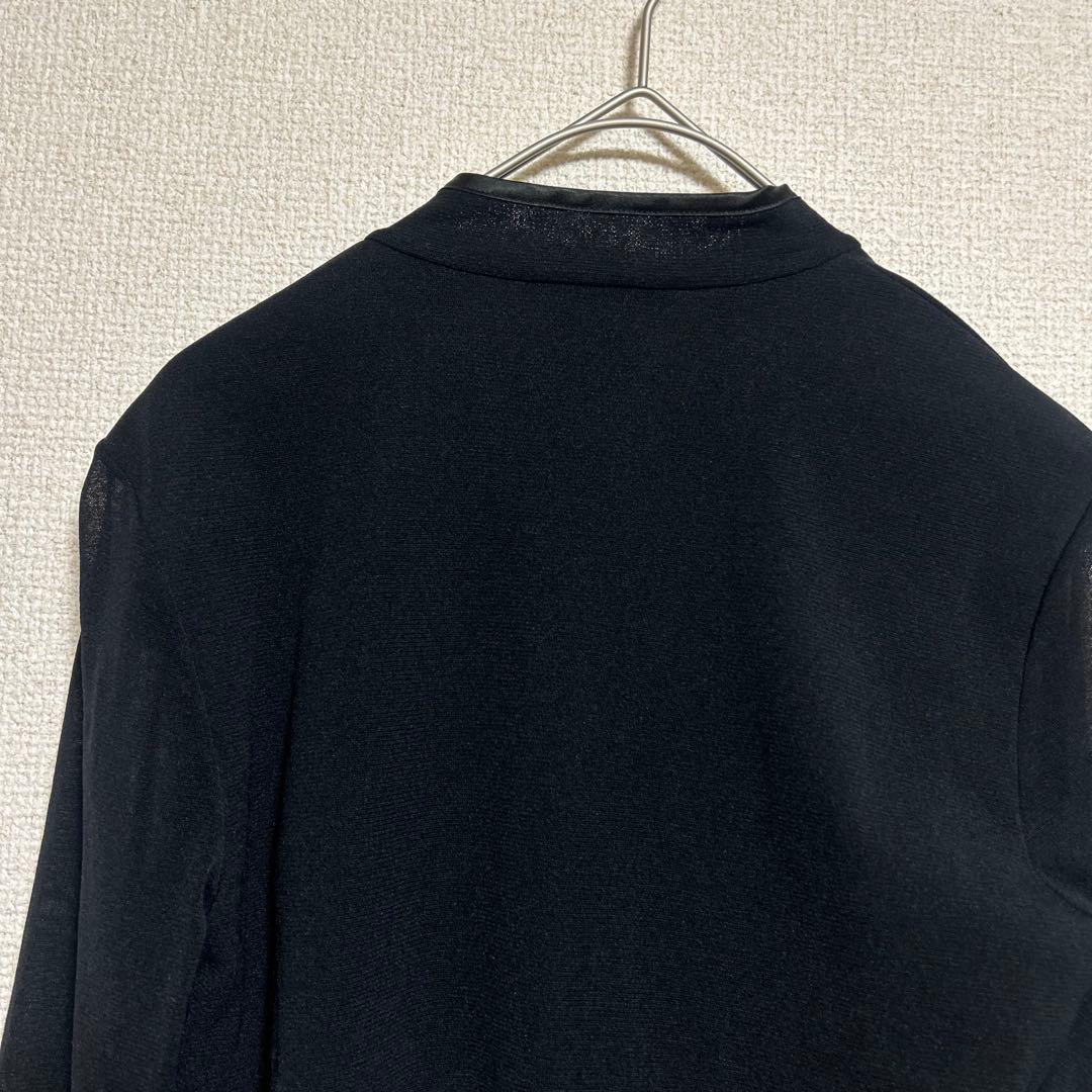Vivienne Tam 花柄刺繍 シアーブラウス ブラック チャイナ風 長袖
