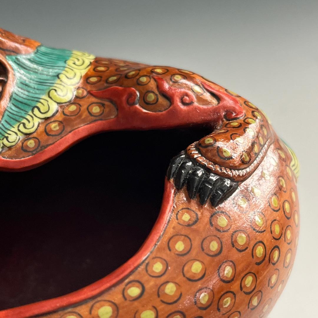 唐物 粉彩獅子形水洗 大清乾隆年製 款 中国美術 古玩 SN813